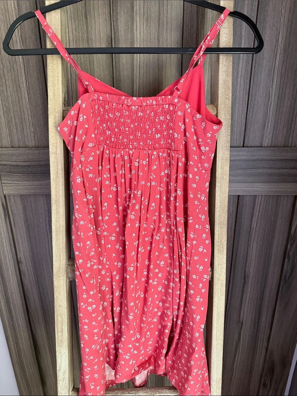 GAP Teen Coral Pink Floral Dress with White Print